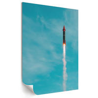 POSTER - 21x29 cm - Gomuno - Rakete am Himmel - Blau, Textil (21/29.7/0.1cm) - TULUP