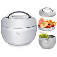 LUNCHTHERMOSKANNE Apple Edelstahl 2 l - Silberfarben, Metall (17/14/17cm) - Orion 