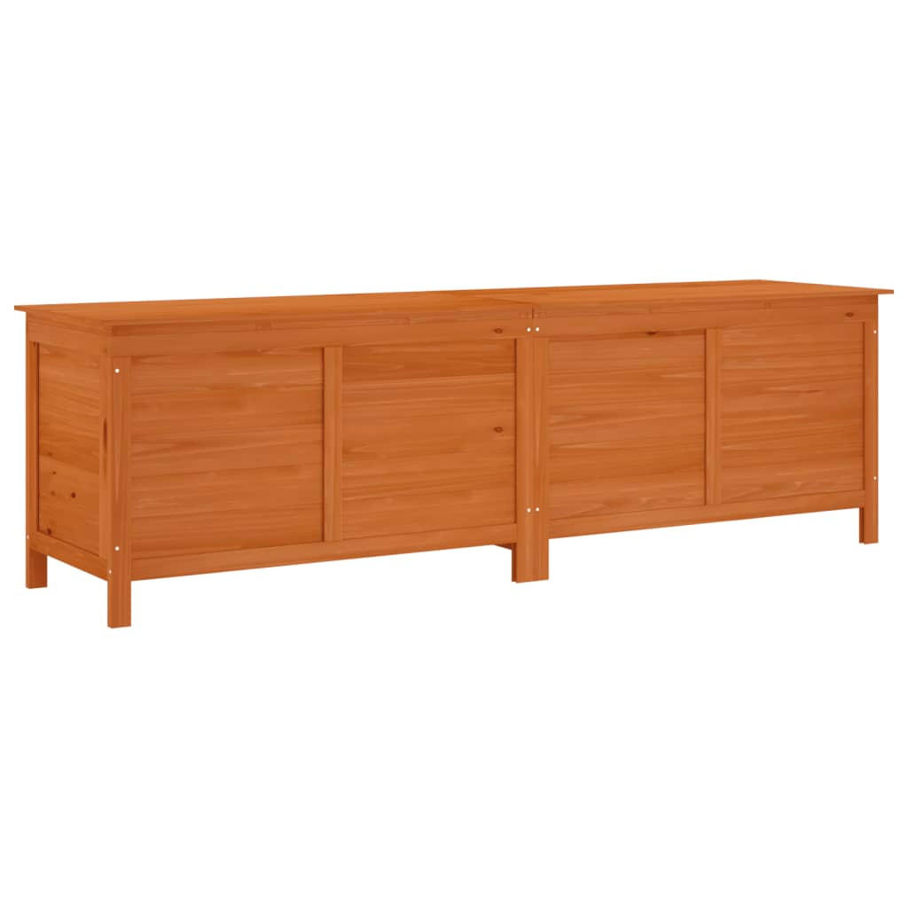 GARTENTRUHE Braun 198,5x50x56,5 cm Massivholz Tanne - Braun, Holzwerkstoff (198.5/56.5/50cm) - furnicato
