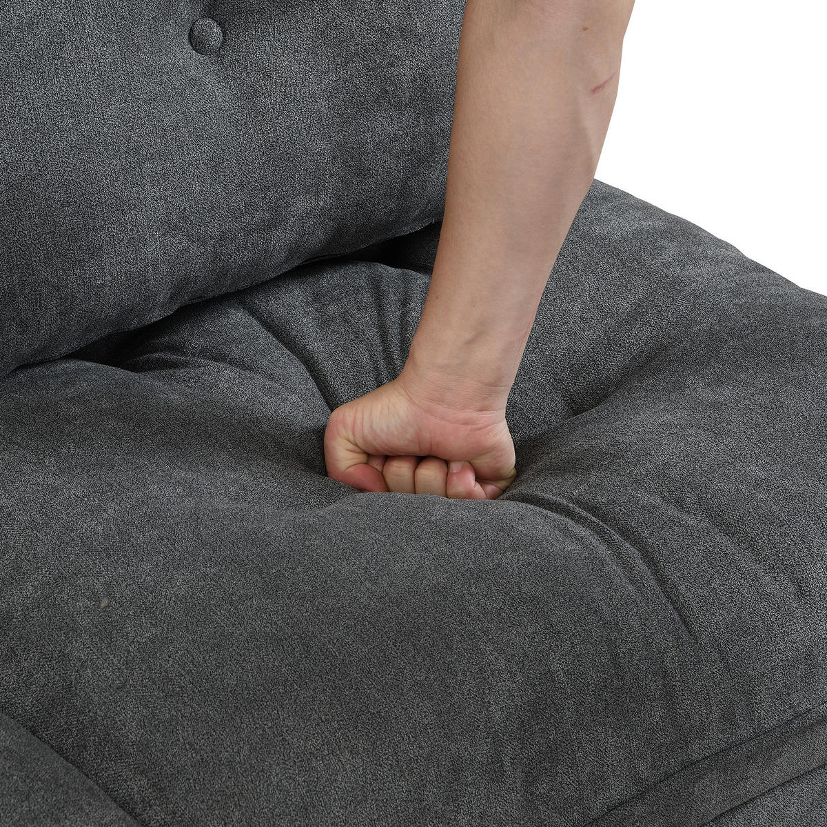 4-SITZER Sofa 274/76/87 cm Antique Gray aus Foam mit Schlaffunktion - Dunkelgrau, Kunststoff (76/87/274cm) - OKMYHOME