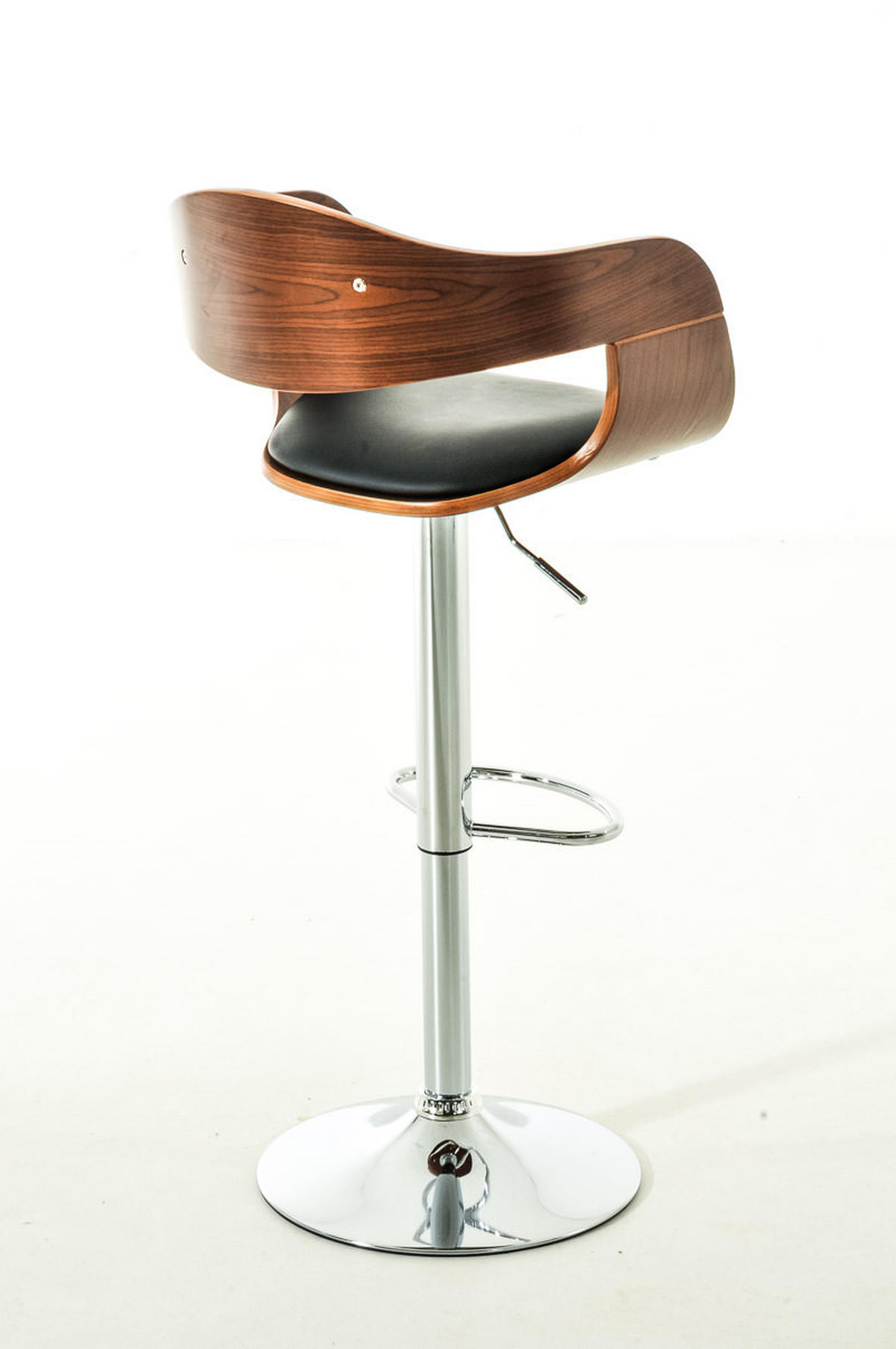 BARHOCKER 2er Set Lederlook walnuss/schwarz - Walnussfarben/Schwarz, Textil/Metall (50/88/48cm) - CLP