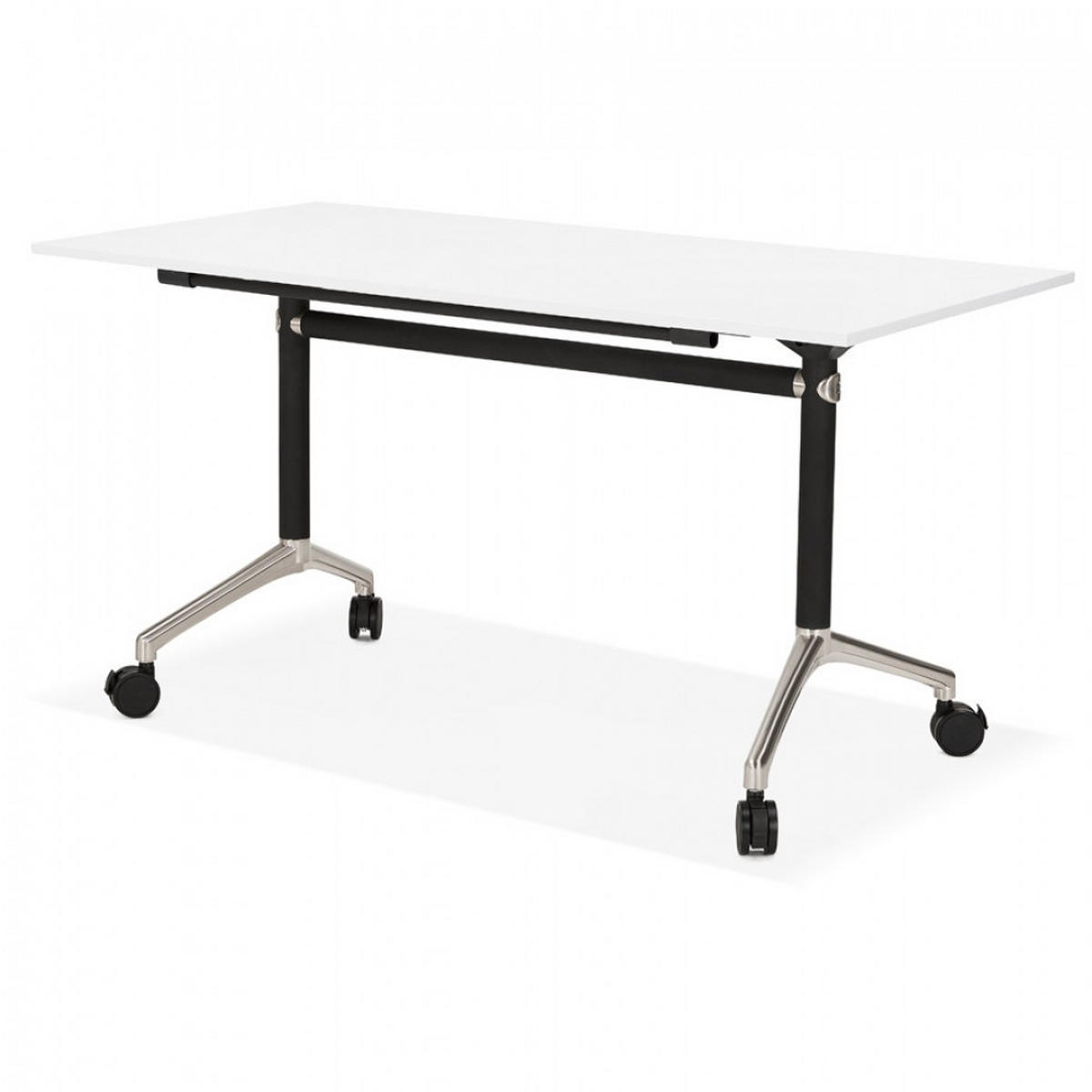 SCHREIBTISCH Weiß 140x70x73 cm - Schwarz/Weiß, Holz/Metall (140/70/73cm) - AlterEgo