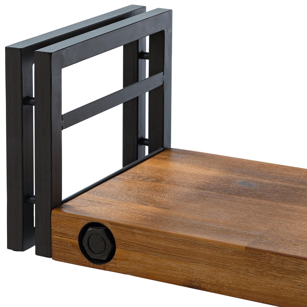 WANDBOARD mit Seitenleisten - Akazie massiv / Metall - Akaziefarben, Holz (110/19/20cm) - home24