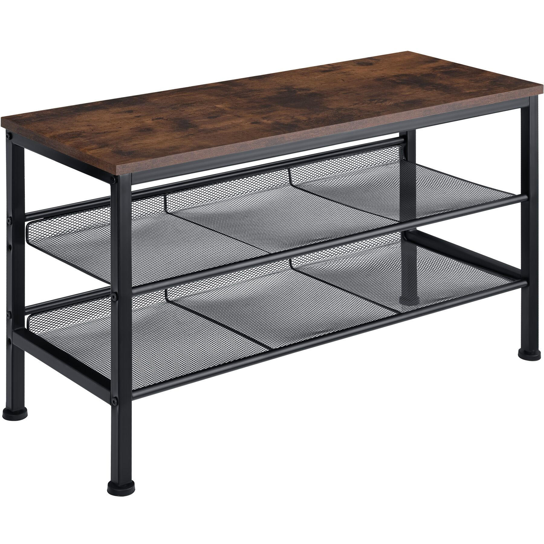 SCHUHREGAL Derry,75,5 x 30,5 x 45,5 cm,Industrial Holz dunkel, rustikal - Rostfarben, Holz (30.5/45.5/75.5cm) - tectake