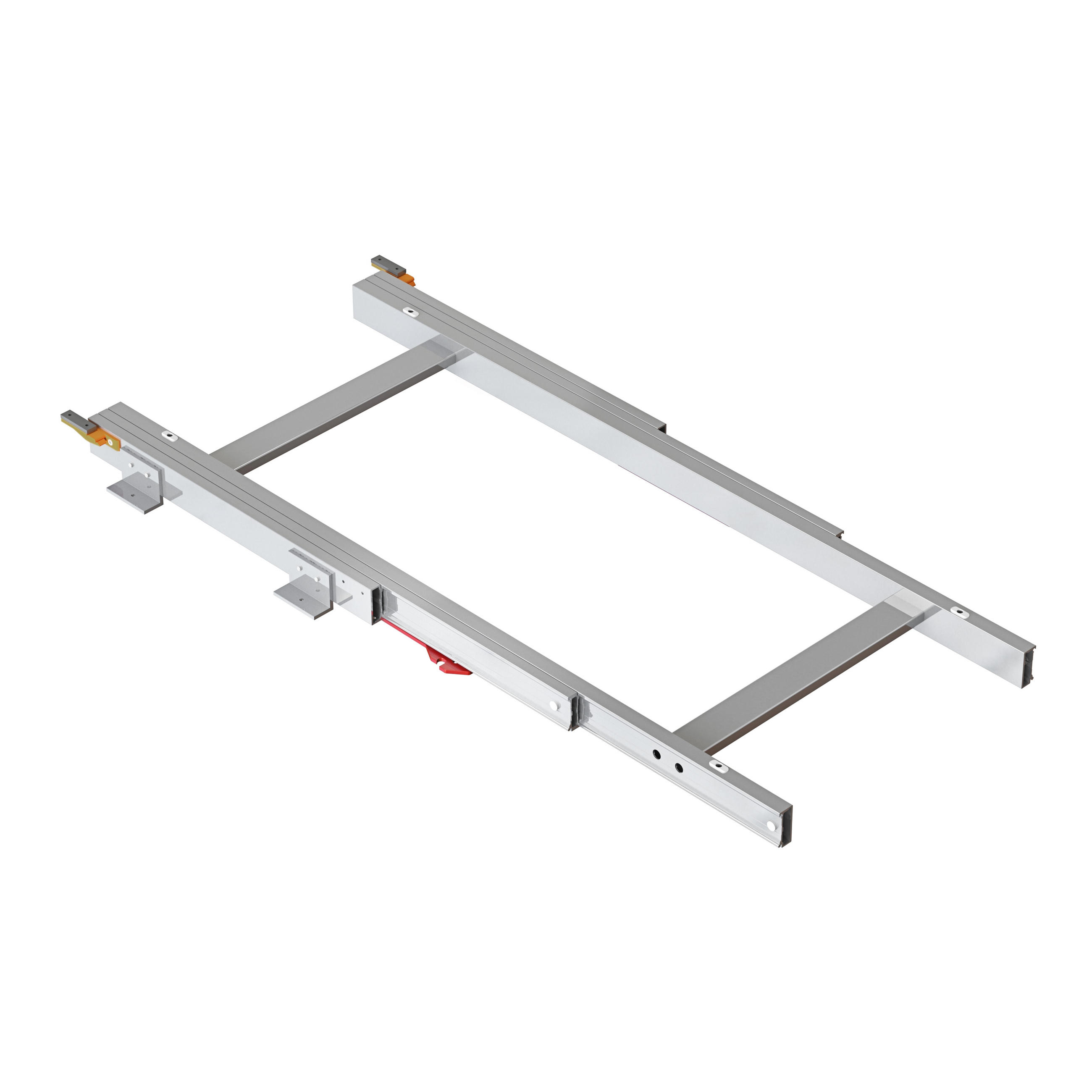 FÜHRUNG Twice Top für Gleittisch, Aluminium, matt eloxiert - Grau, Metall (90/9/120cm) - EMUCA