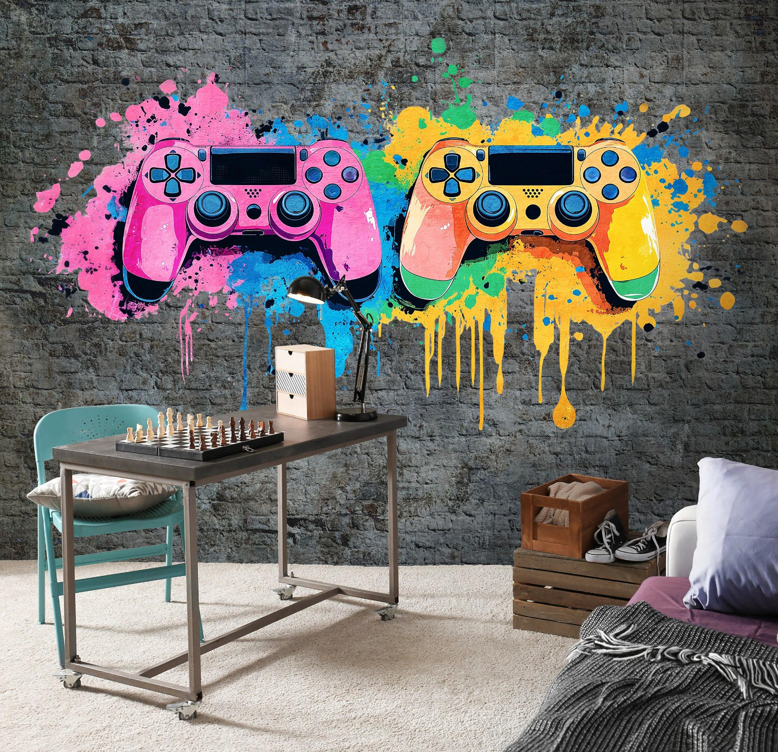 FOTOTAPETE Kinderzimmer Junge Gaming Vlies Tapete Kinder 400x280 - Multicolor, Papier (400/280cm) - Wallarena