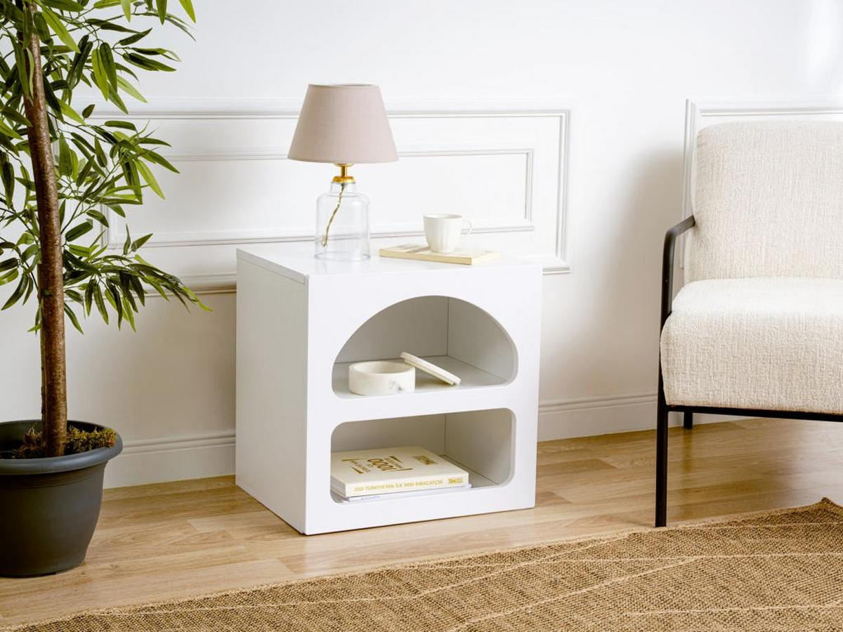 2ER-SET Nachttische mit Stauraum - Weiß - LUELA - Weiß, Holz (40/50/50cm) - Vente-Unique