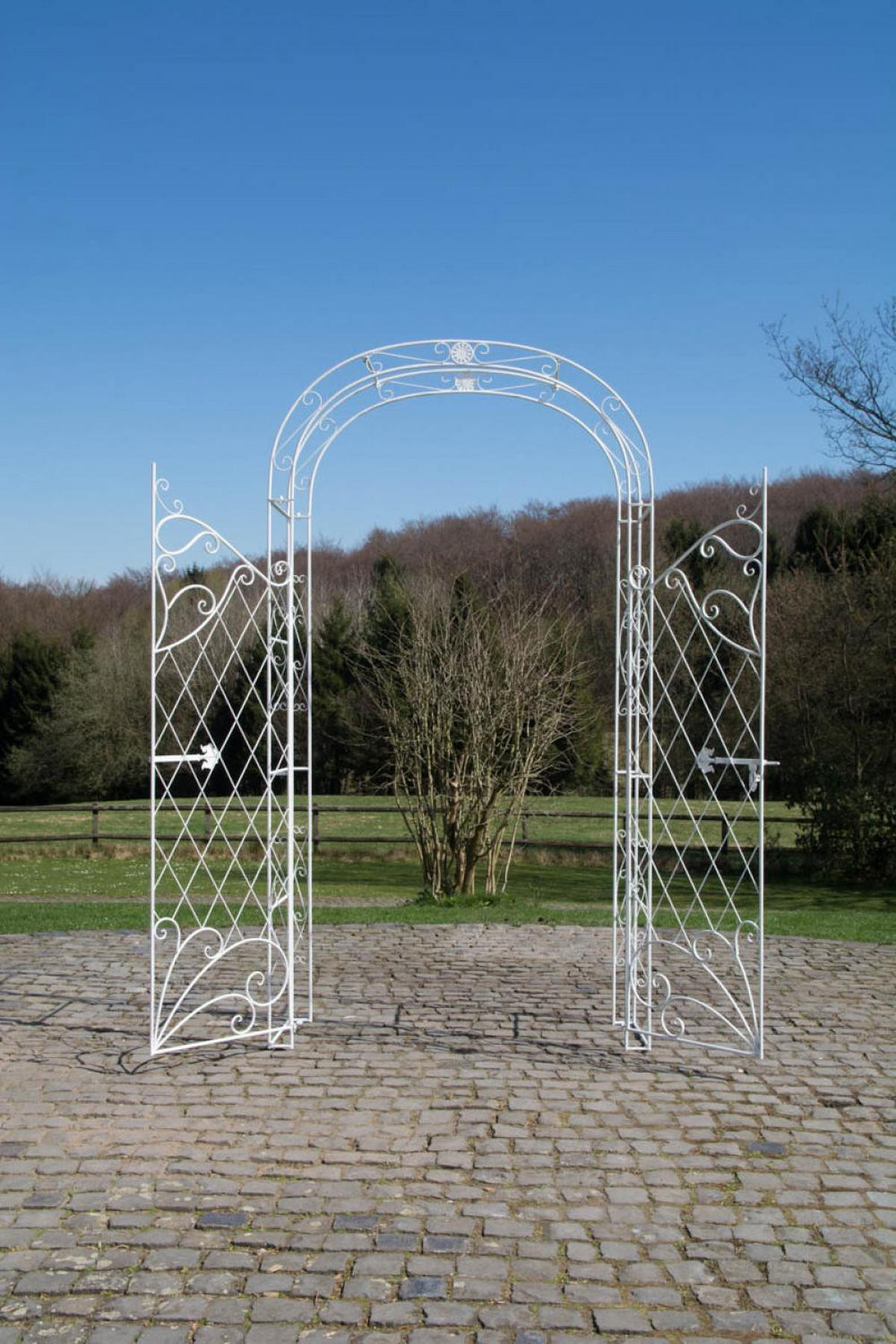 ROSENBOGEN Metall Antik Weiß - Weiß, Metall (120/220/40cm) - CLP