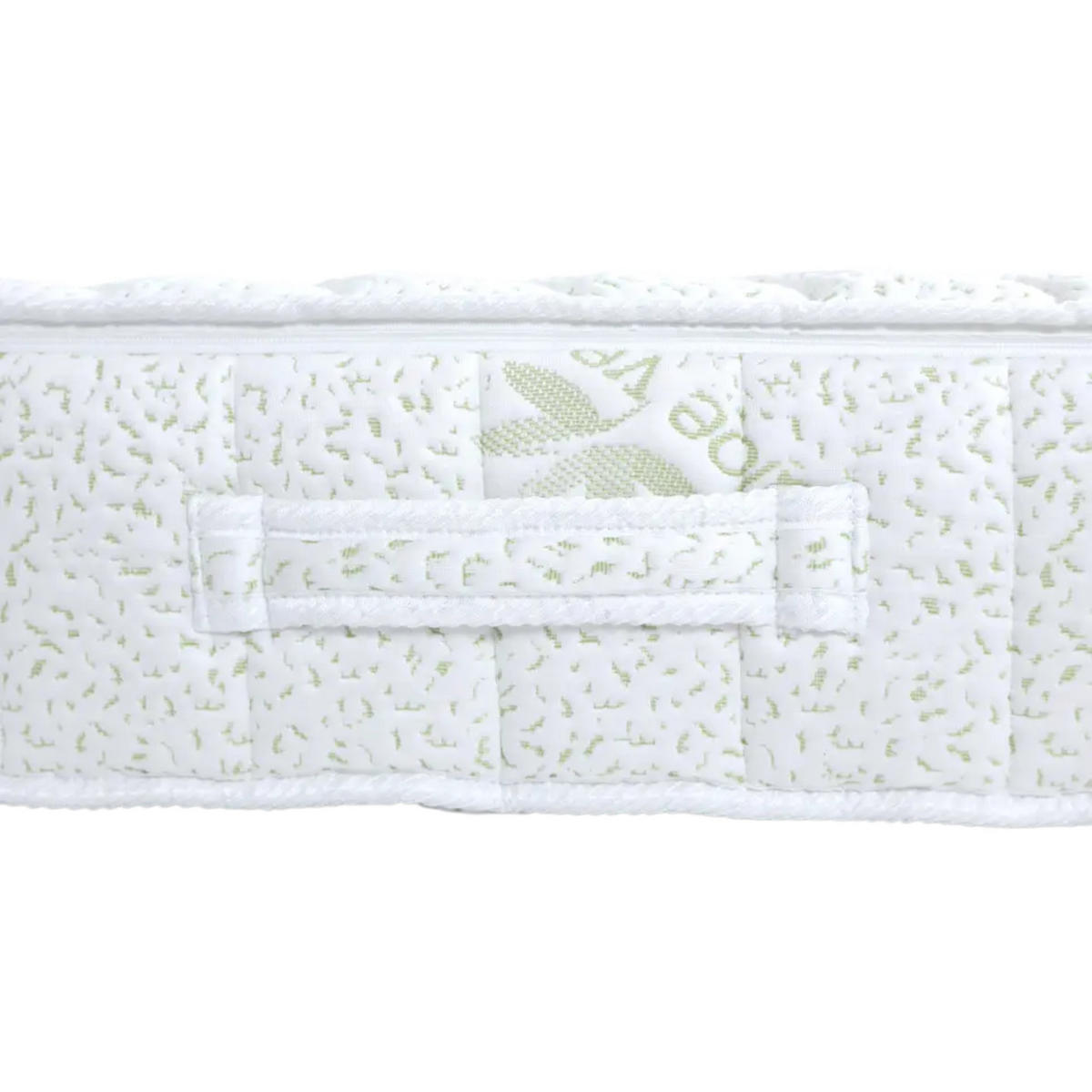 LATEXMATRATZE Aloe Vera 90x190 Höhe 18 cm H3 – 7 Zonen, 3-Schicht-Kern, Bezug mit Aloe Vera - Weiß, Textil - Letti Moderni