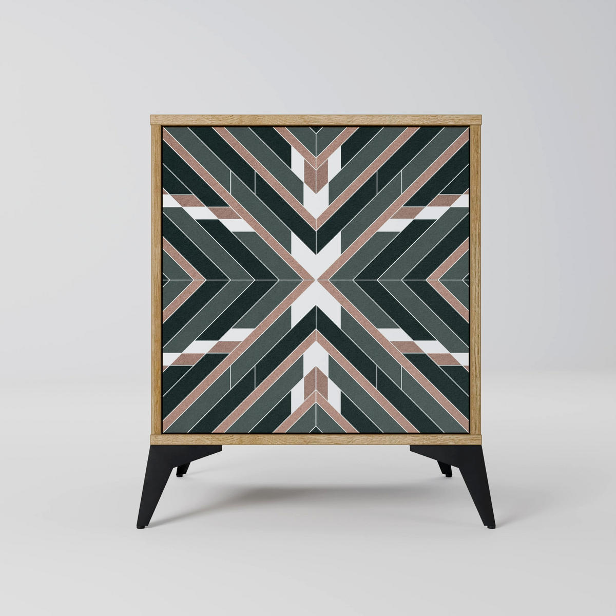 SIDEBOARD DIMENSION DELIGHTS, Eichefarben, 57,5x42x75,5 cm, Goldfarbene Metallfüße - Eichefarben/Goldfarben, Holzwerkstoff/Metall (57.5/75.5/42cm) - SpaceRebels