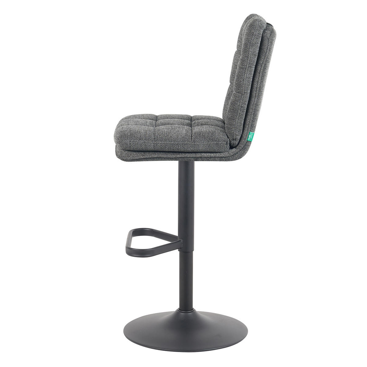 BARHOCKER Enno - Schwarz/Grau, Textil/Metall (45/103/57cm) - DUBI Möbel