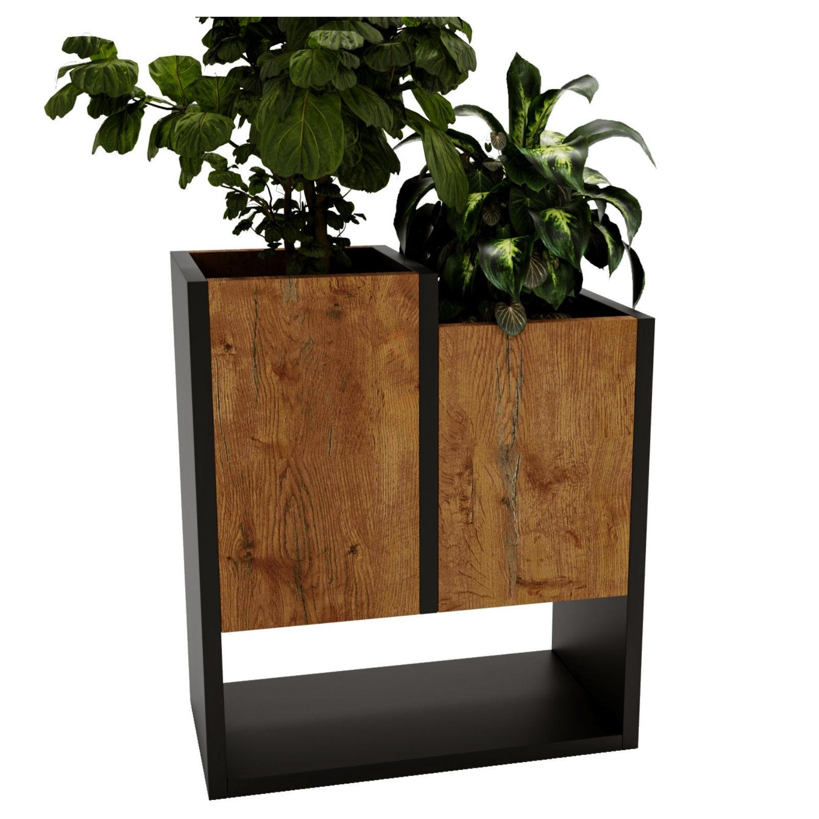 BLUMENKASTEN - Nussbaumfarben, Holzwerkstoff (23/50/44cm) - RAUMHIRSCH FURNITURE