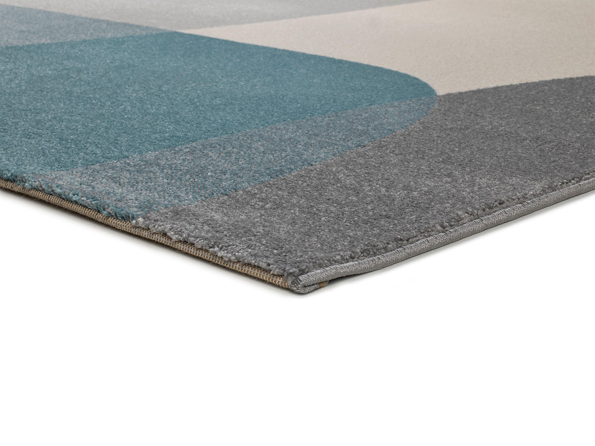 WEBTEPPICH mit geometrischem Muster Cremefarben Senfgelb und Blau Monic 80/150 cm - Blau/Multicolor, Naturmaterialien/Textil (80/150cm) - Atticgo