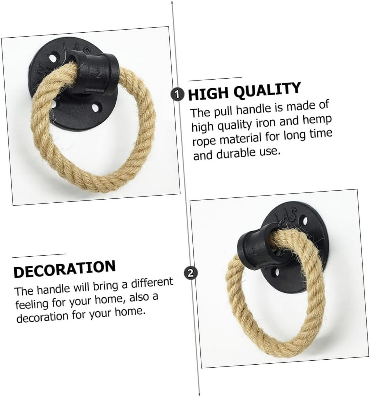 MÖBELGRIFF Retro 1er-Set Seilring Metall - Schwarz, Metall (6.5/2/8cm)