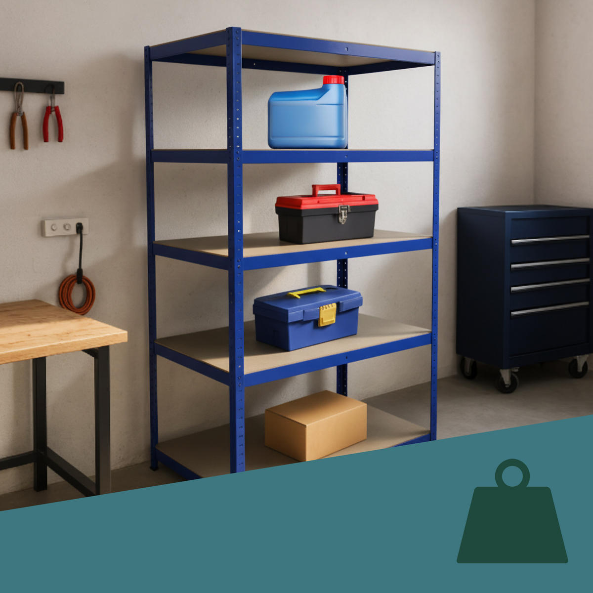 SCHWERLASTREGAL - Multicolor, Holzwerkstoff/Kunststoff (100/180/60cm) - Relaxdays