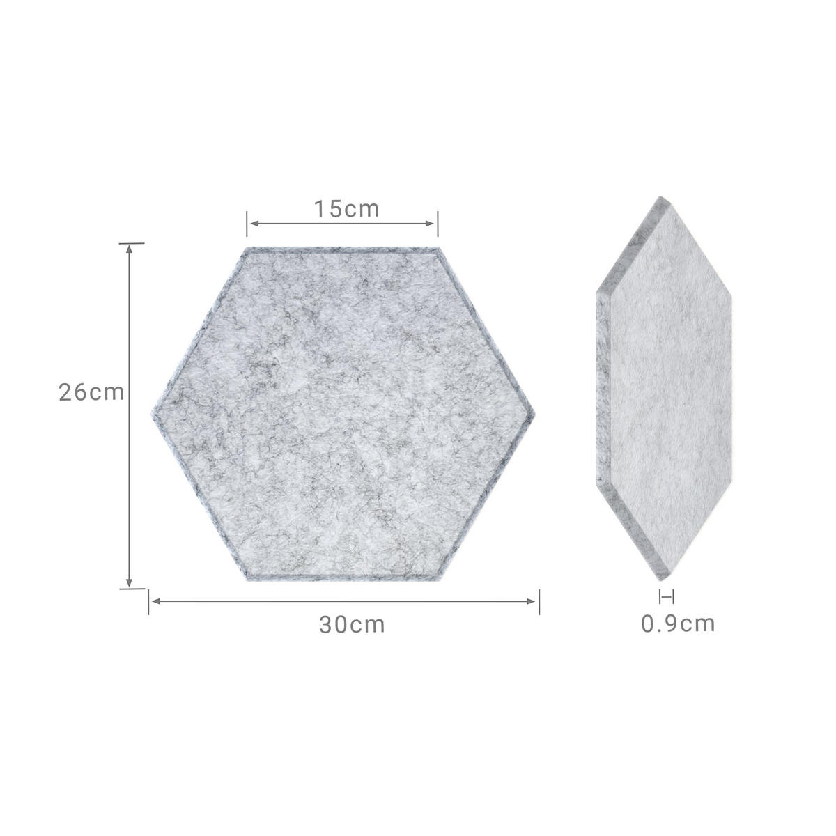 AKUSTICKÉ dosky - sivá, textil (30/0.9/26cm) - Relaxdays