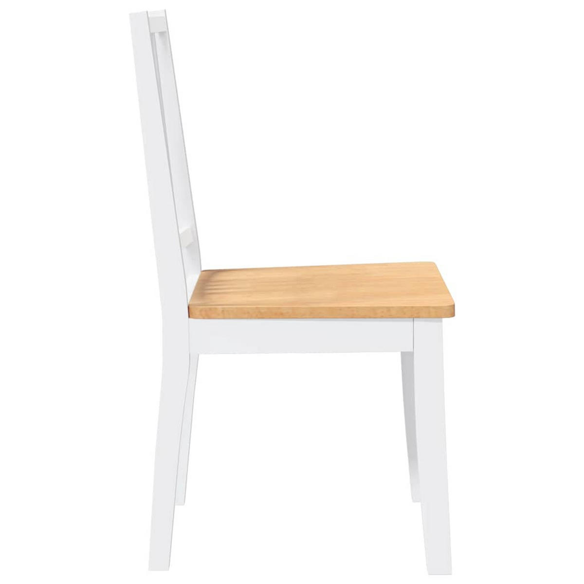 ESSZIMMERSTÜHLE 2 Stk. Weiß Massivholz Gummibaum 40*47.5*89cm - Weiß/Braun, Holz (40/89/47.5cm) - ZMH