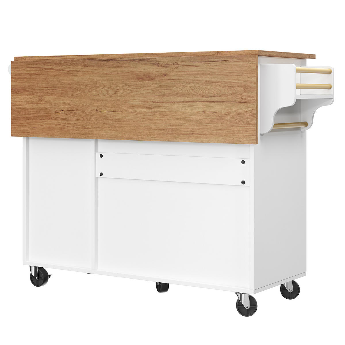 KÜCHENINSEL 110x75x92cm Weiß mit Klapptisch & Schubladen - Weiß, Holzwerkstoff (110/92/75cm) - Modfu