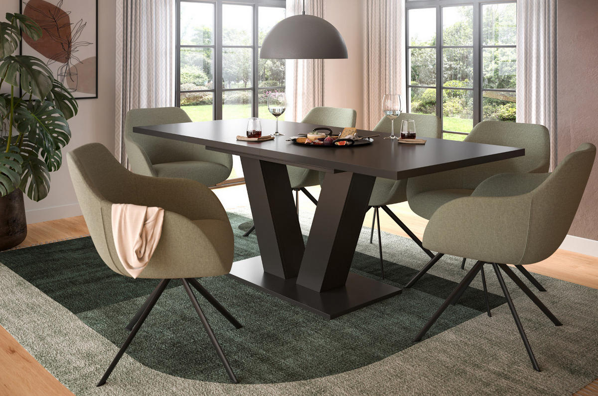 ESSTISCH grau 150 - 190 cm, Küchentisch ausziehbar - Grau, Holz/Holzwerkstoff (150/90/76cm) - Inn.Furn