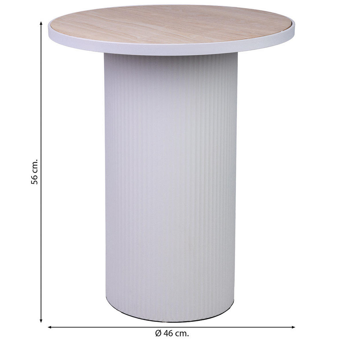 TISCH aus Metall und Holz, weiß, 46x56cm - Weiß, Metall (46/46/56cm) - Wanderlust