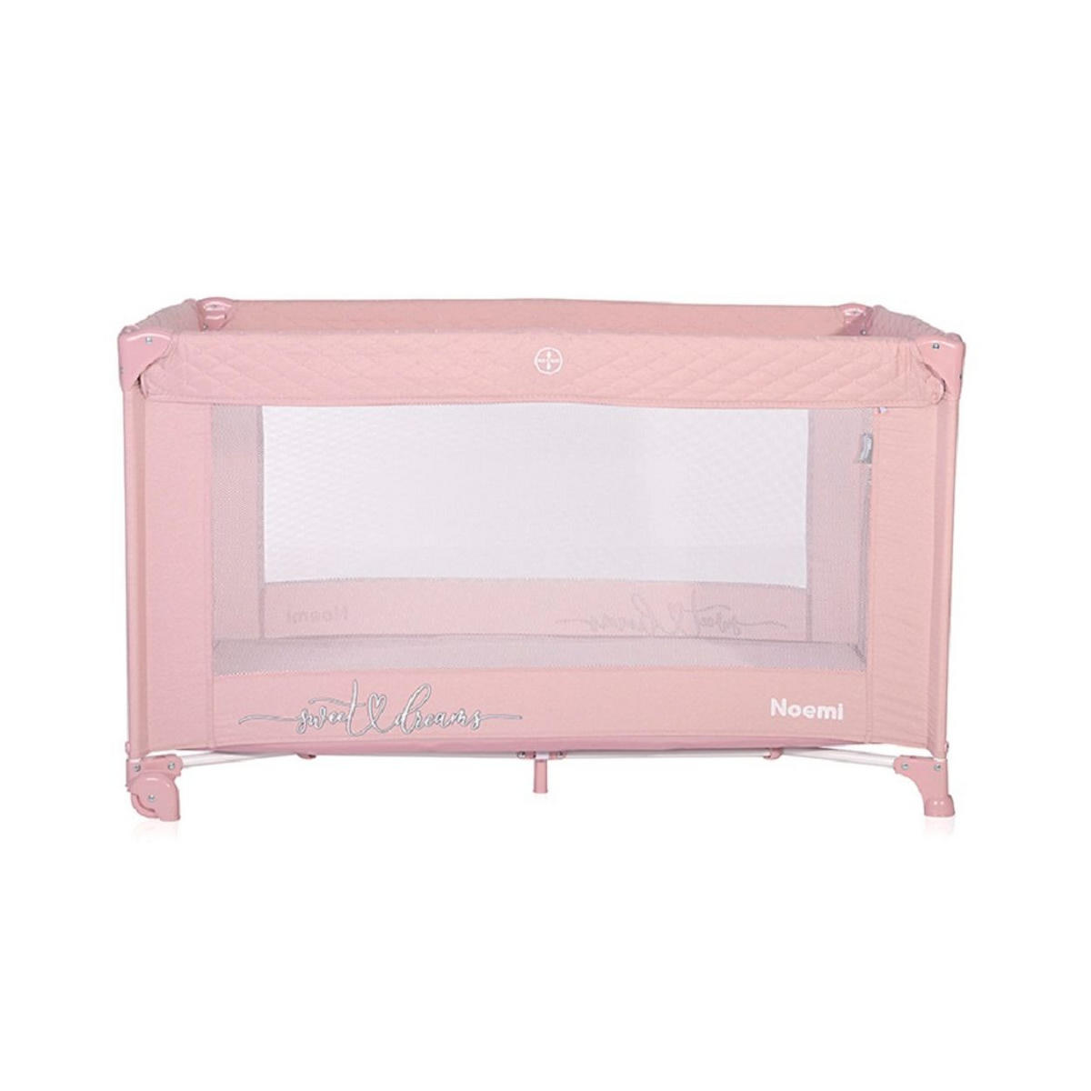 BABYREISEBETT Laufstall Noemi pink eine Ebene, seitliche Öffnung, Matratze - Rosa, Kunststoff (60/120cm) - Lorelli