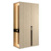 GARDEROBENSCHRANK Barcelona Eiche Barista 168 / 58 / 207,5cm mit 2 Spiegelelementen, Kleiderstange - Hellbraun/Eichefarben, Holz/Holzwerkstoff (168/207.5/58cm) - Feldmann-Wohnen