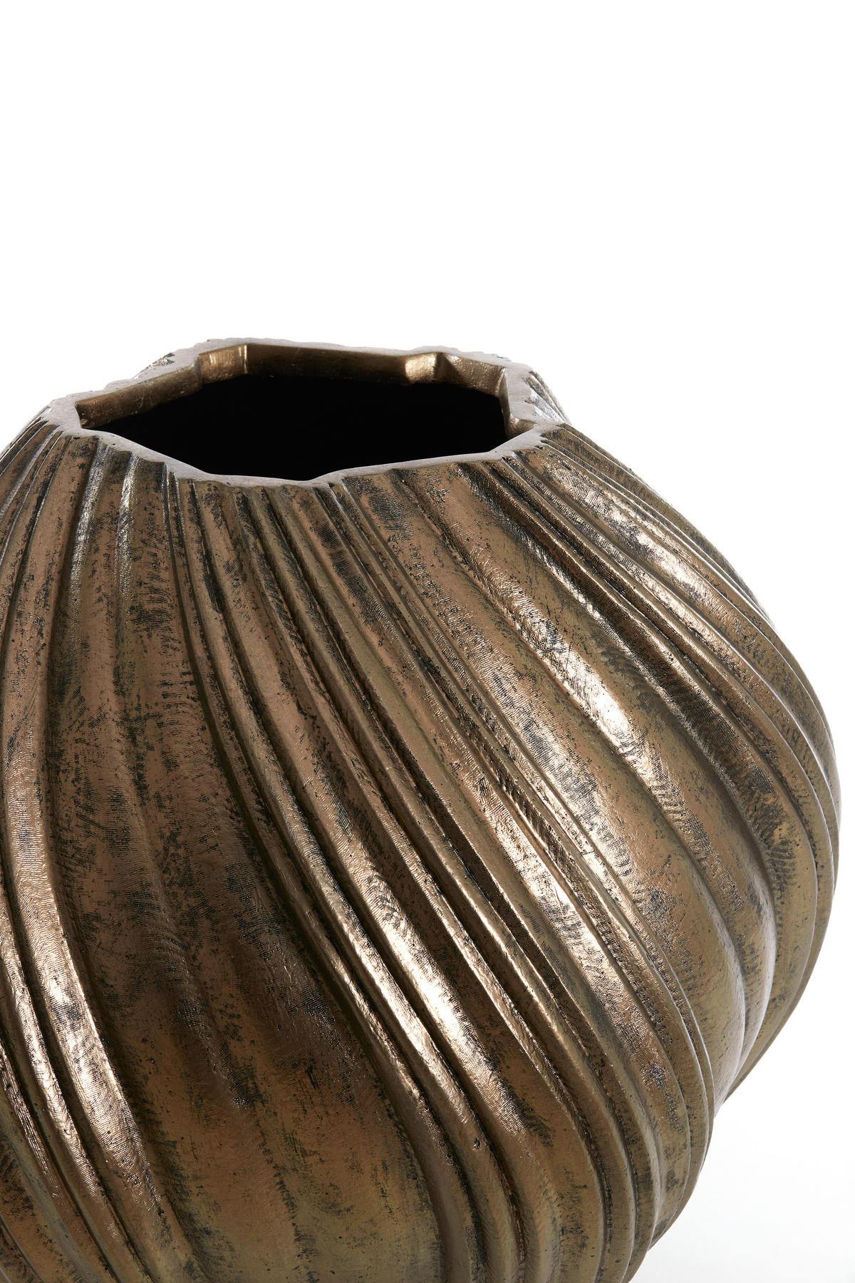 VASE Yatung Bronze Ø65/60 cm - Bronzefarben, Stein (60cm) - Light & Living