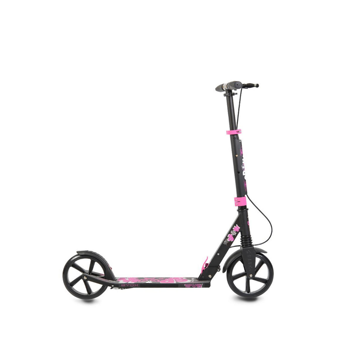 KINDERROLLER Spooky klappbar pink bis 100 kg, Bremse, Stoßdämpfer vorne, ABEC-7 - Rosa, Metall (85/40/95cm)