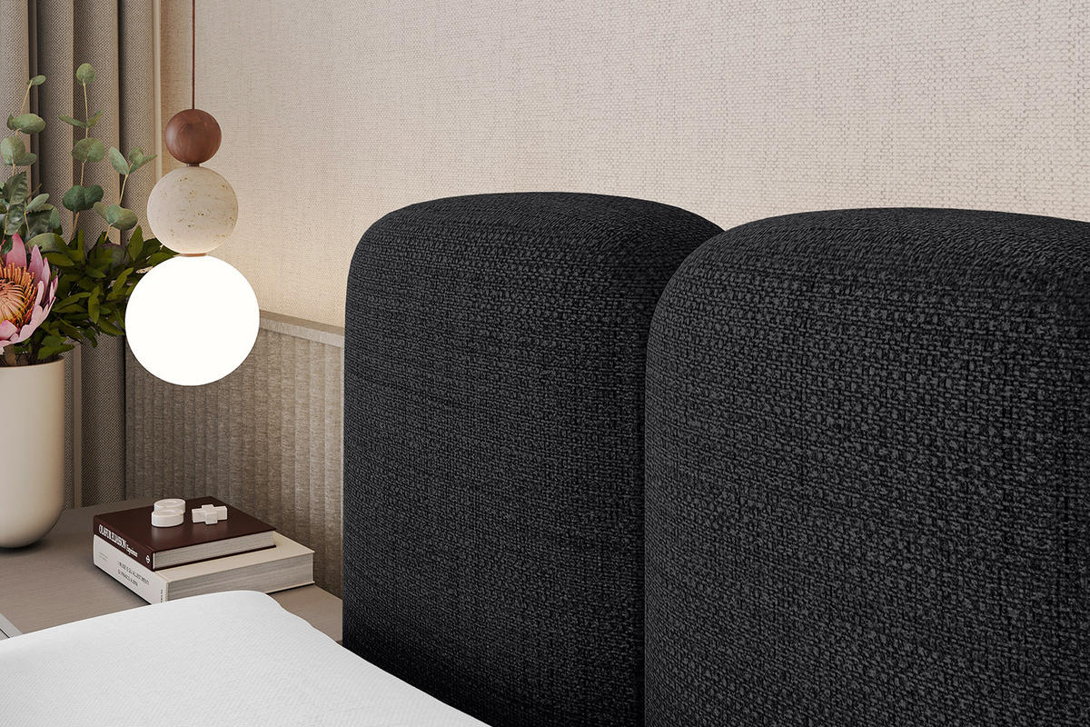 AMERICKÁ postel s matrací H4 a roštem – NINA-Z – 120 × 200 cm – černá - černá, kompozitní dřevo (120/200cm) - ALTDECOR
