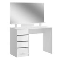 SCHMINKTISCH weiß Hochglanz 110 cm, Kosmetiktisch mit Schubladen und Spiegel - Weiß, Holzwerkstoff (110/145/48cm) - Inn.Furn