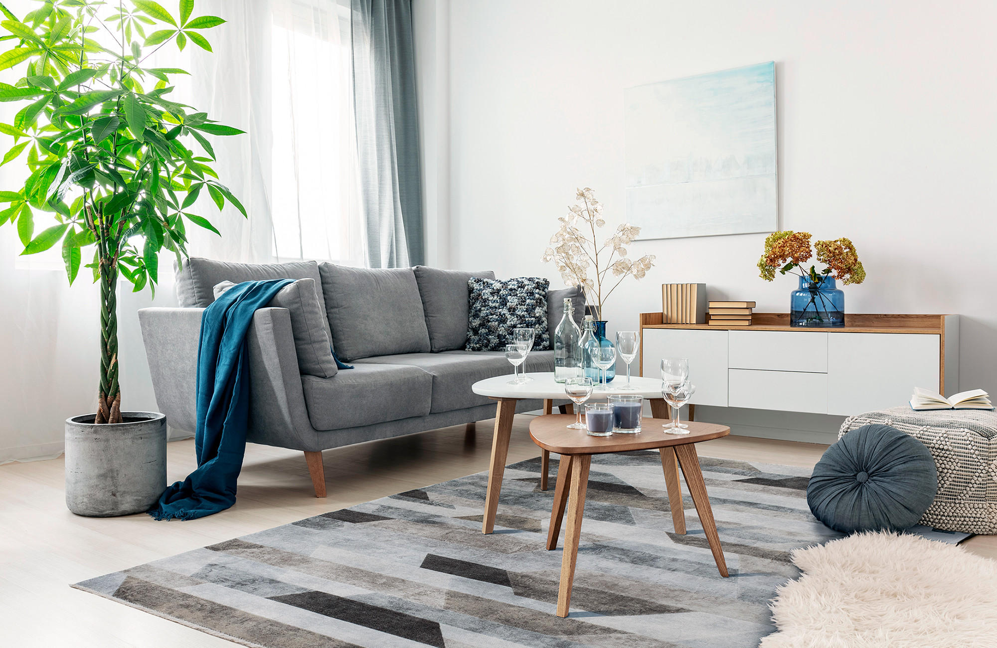 Thumbnail - Tesso Living Kurzflor-Teppich, Creme, Textil, Abstrakt, Rechteckig, 155x225 cm, rutschfest, Teppiche & Böden, Teppiche, ...