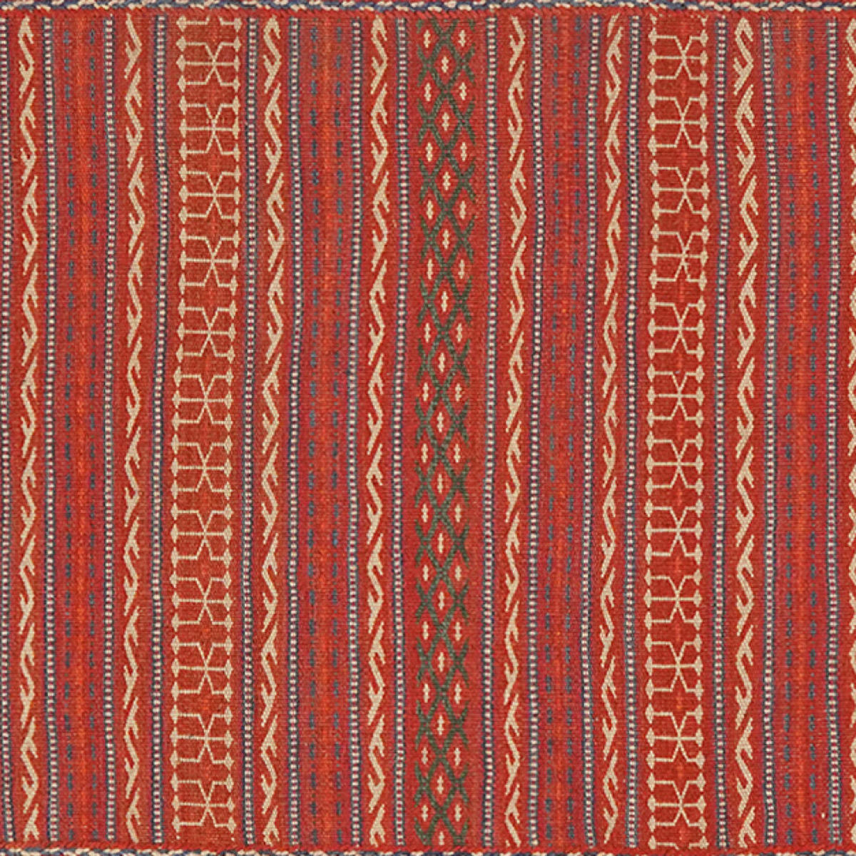 HANDWEBTEPPICH Kelim Kordi Rot 124/80 cm - Rot, Textil (80/124cm) - Looma