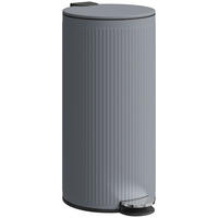 MÜLLEIMER Küche 30L 36/30/60,5 cm Metall Grau mit PEDAL und SOFT-CLOSE - Grau, Metall (30/60.5/36cm) - Rolipo