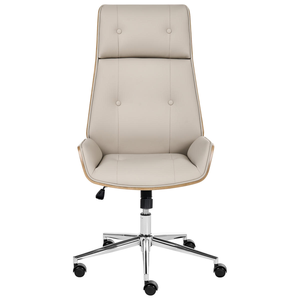 BÜROSTUHL Kunstleder Taupe Pliora - Taupe, Kunststoff (68/113/68cm) - Beliani