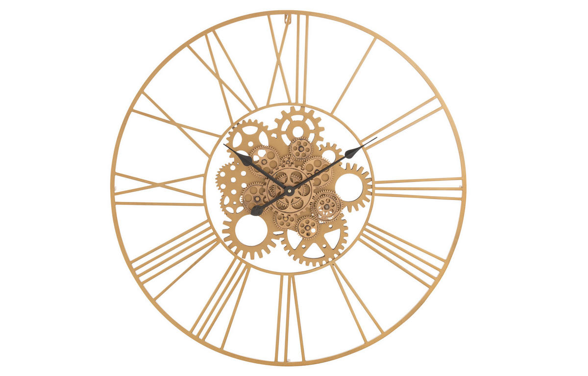 UHR ROMAN - Metall - Gold - Ø 90 cm - Goldfarben, Metall (80/4/80cm) - J-Line