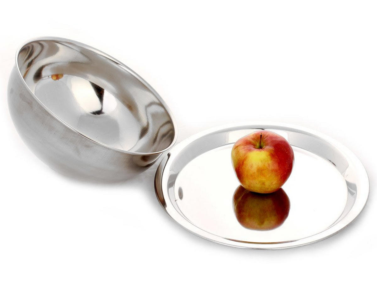 SPEISEGLOCKE Silbern 24/24/12 cm - Silberfarben, Metall (24/12/24cm) - Excellent Houseware