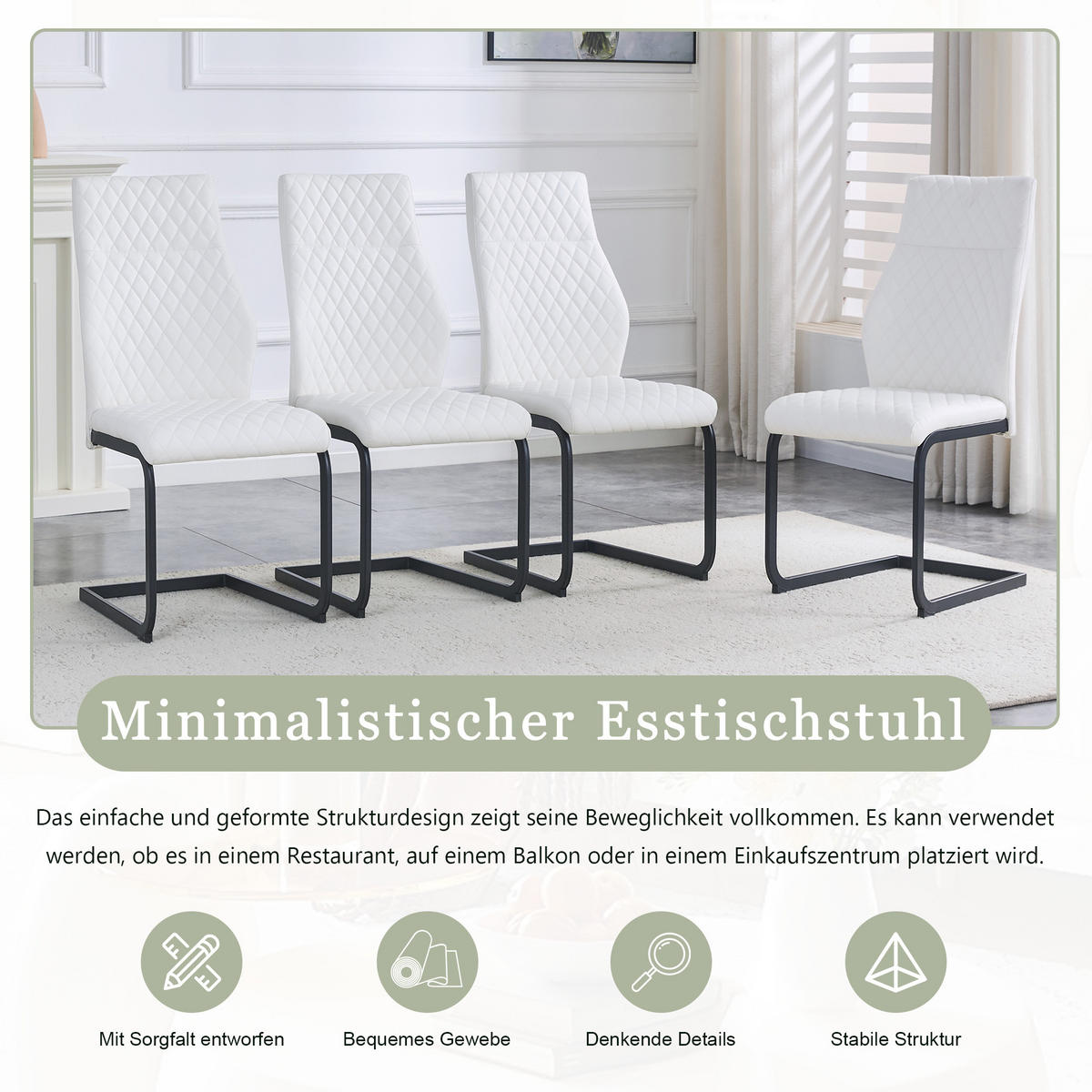 SCHWINGSTUHL DE-36569 2er-Set mit PU-Bezug und Metallrahmen Weiß - Weiß, Metall (63/100/43cm) - ComfortXL
