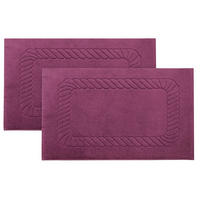 BADEMATTE, 2er-Set, 50x70 cm, 100% Baumwolle, Rot - Brombeere, Textil (50/70cm) - Zollner