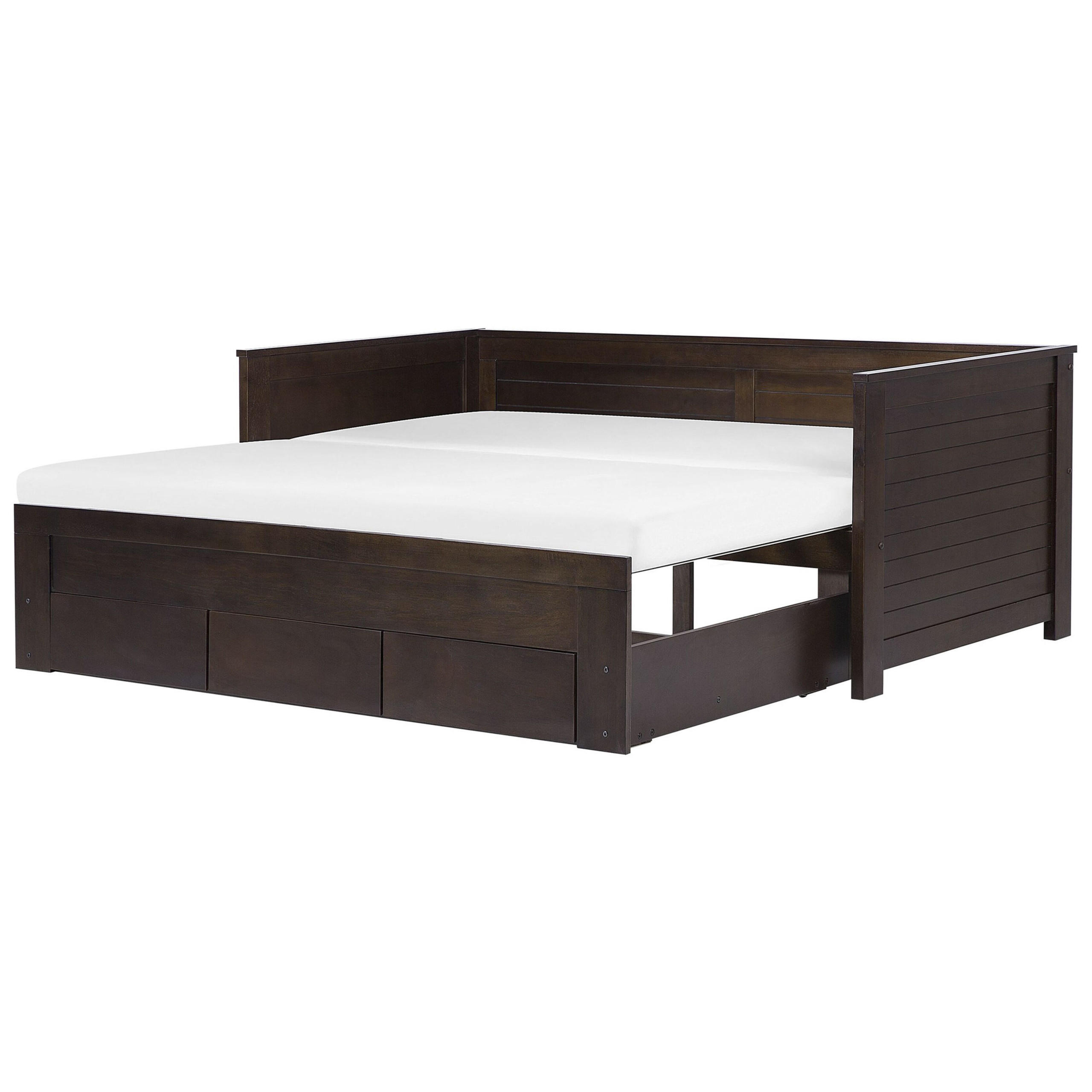 TAGESBETT 90/200 cm Dunkelbraun Cahors - Dunkelbraun, Holz (90/200cm) - Beliani