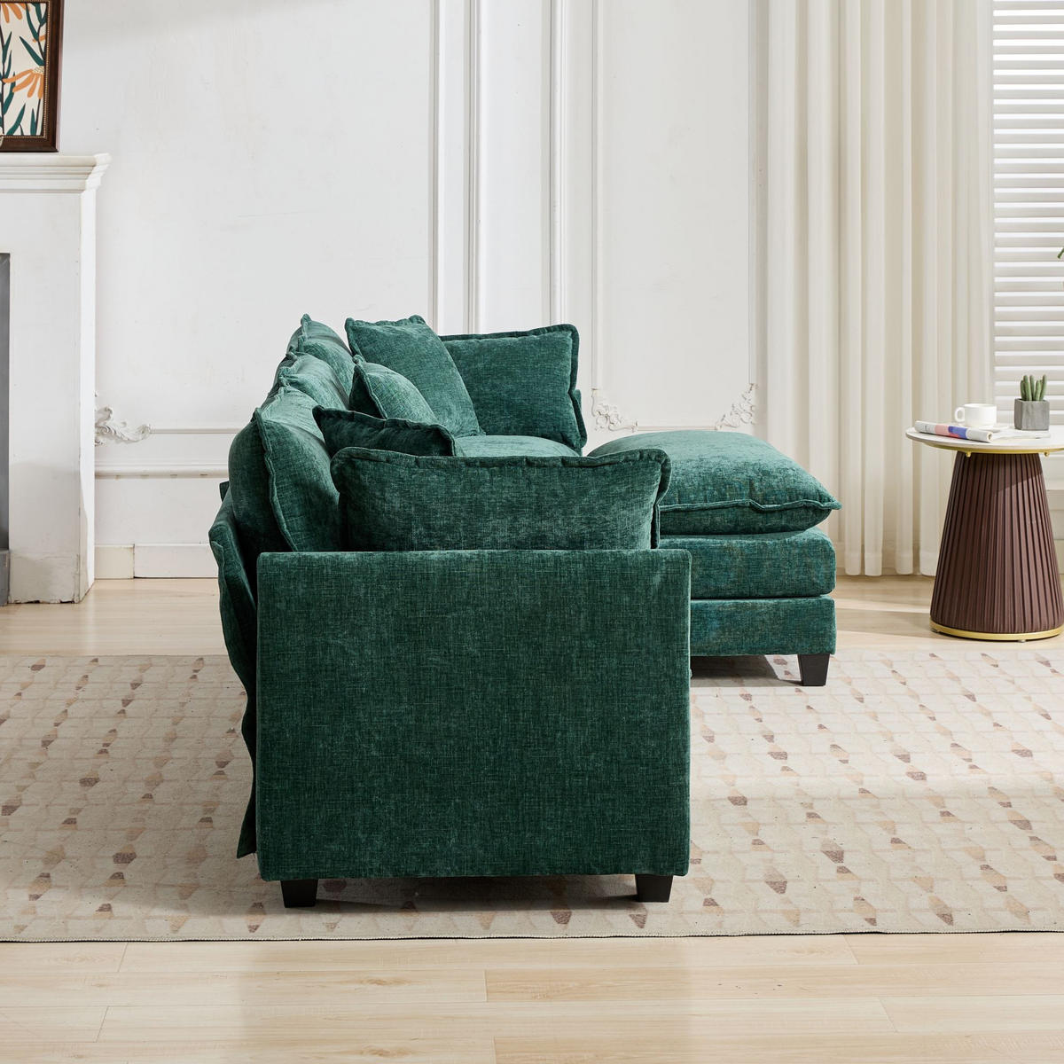 3-SITZER-SOFA aus Chenille mit modularem Aufbau, grün - Grün, Textil (75/84/289cm)
