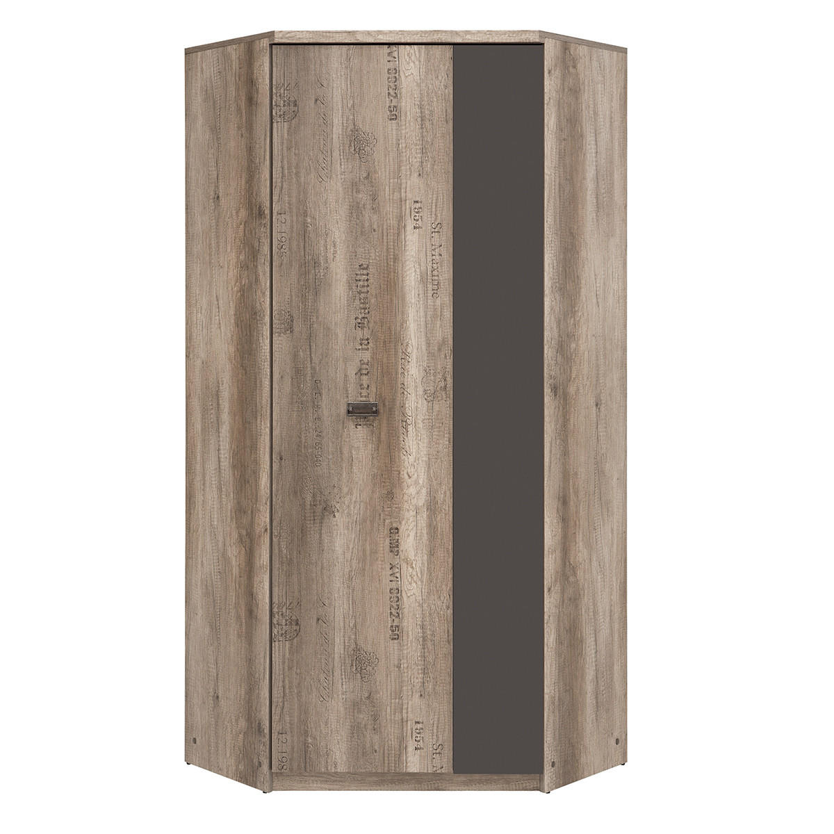 SKŘÍŇ 2DVEŘOVÁ Abel Dřevo a šedá - šedá, kompozitní dřevo (95/205/95cm) - Petits-meubles