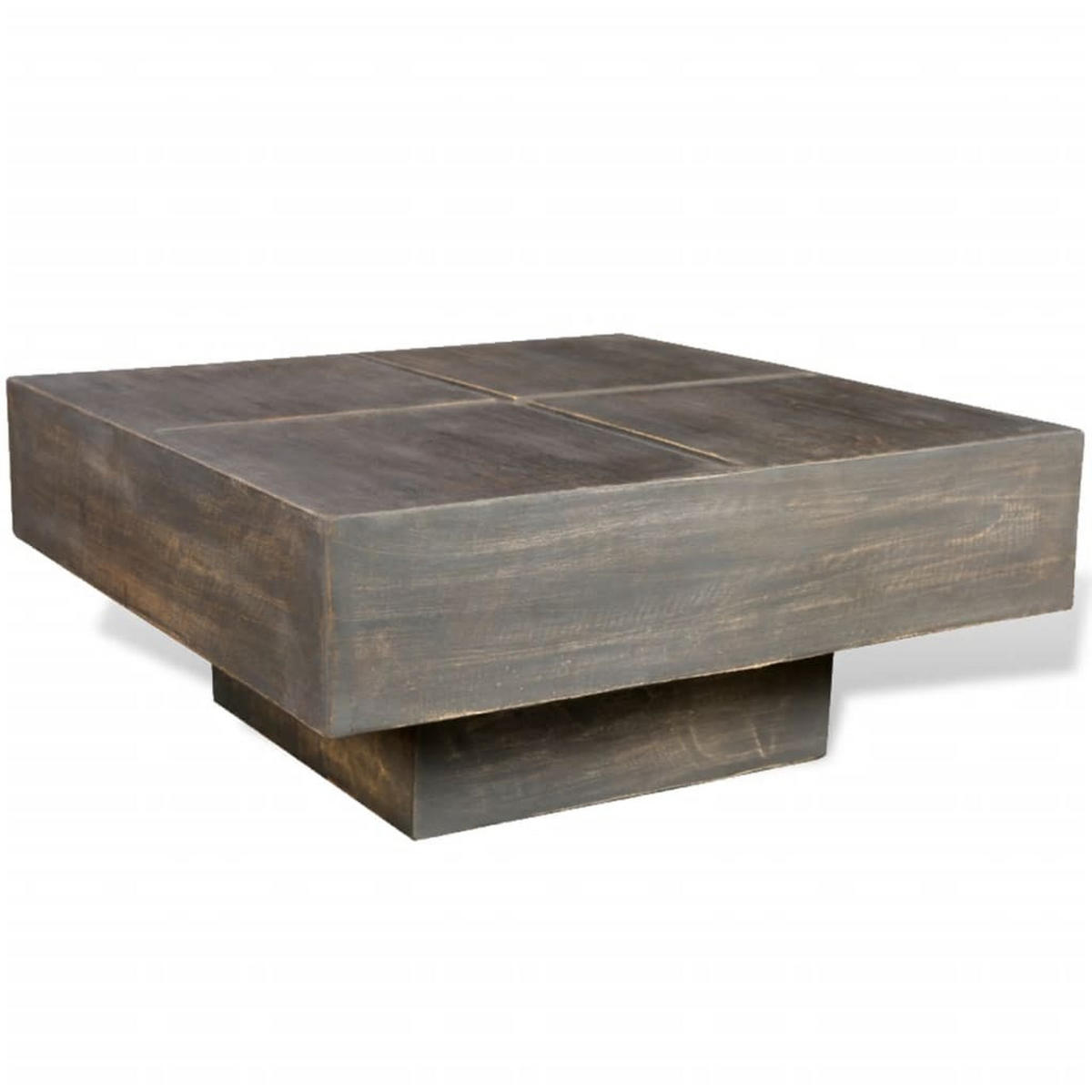 COUCHTISCH Dunkelbraun Quadratisch Massivholz Mango - Braun, Holzwerkstoff (68/68/30cm) - furnicato