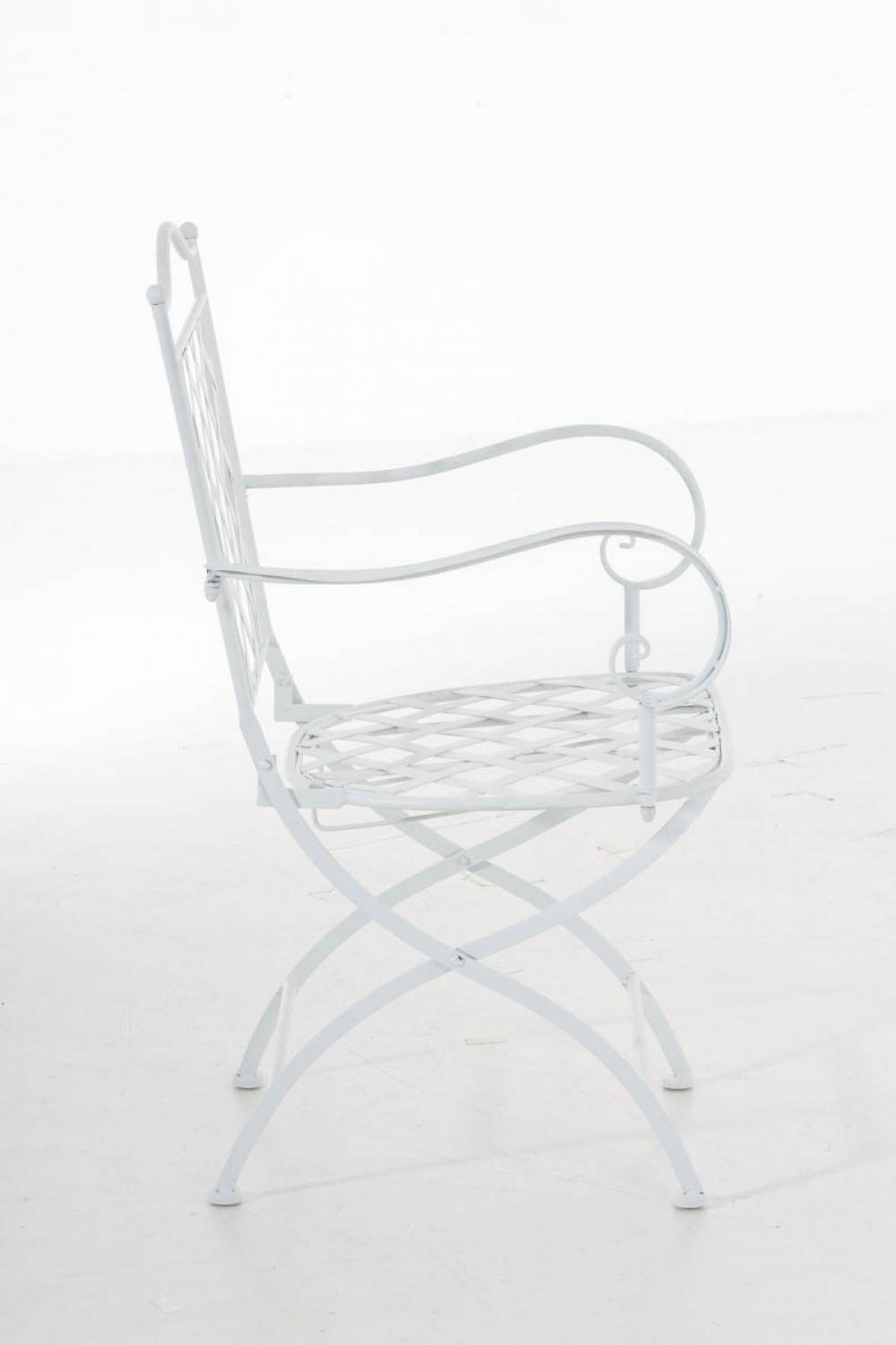 GARTENKLAPPSTUHL Metall Weiß - Weiß, Metall (56/93/51cm) - CLP