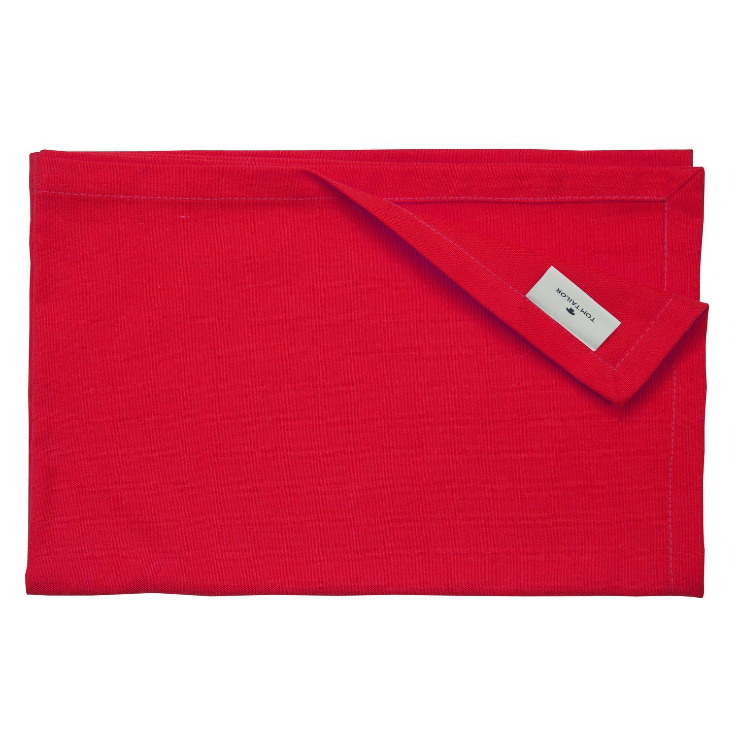 TISCHLÄUFER IN LEINENOPTIK DOVE Blickdicht - Rot, Textil (150/50/0.5cm) - Tom Tailor