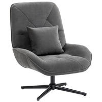 SESSEL Chenille Schaumstoff Dunkelgrau - Dunkelgrau/Schwarz, Textil/Metall (72/96/92cm) - HOMCOM