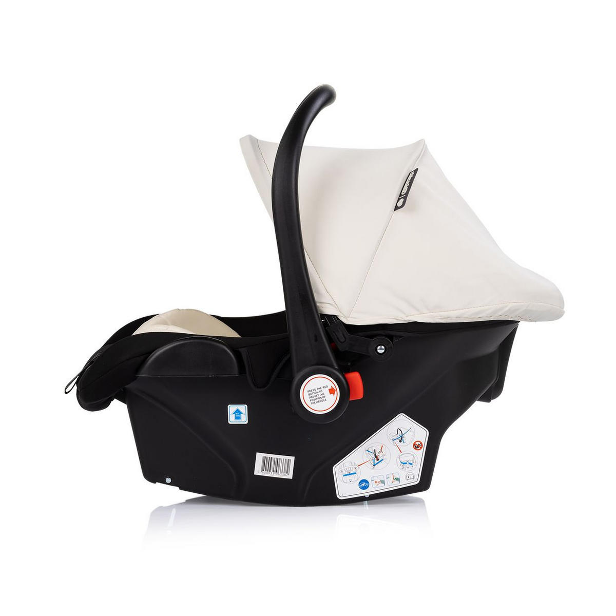 BABYSCHALE Amore i-Size Gr. 0+ beige-schwarz (0 - 13 kg) Kissen Griff verstellbar - Beige, Kunststoff (40/56/62cm) - Chipolino