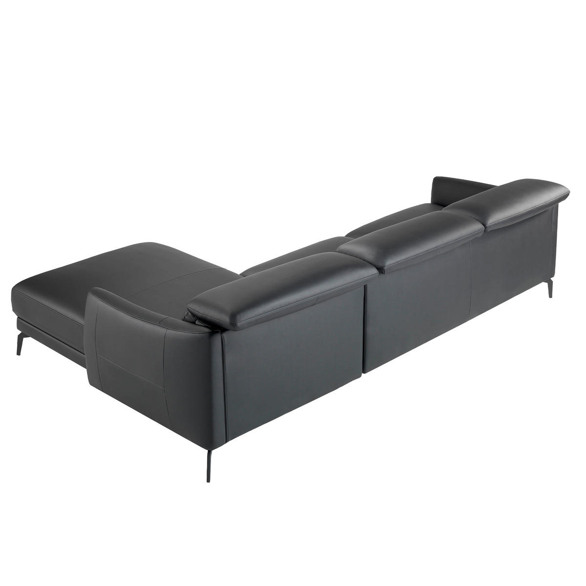 ECKSOFA Schwarz 283/194/94 cm - Schwarz, Leder (283/194cm) - ANGEL CERDA
