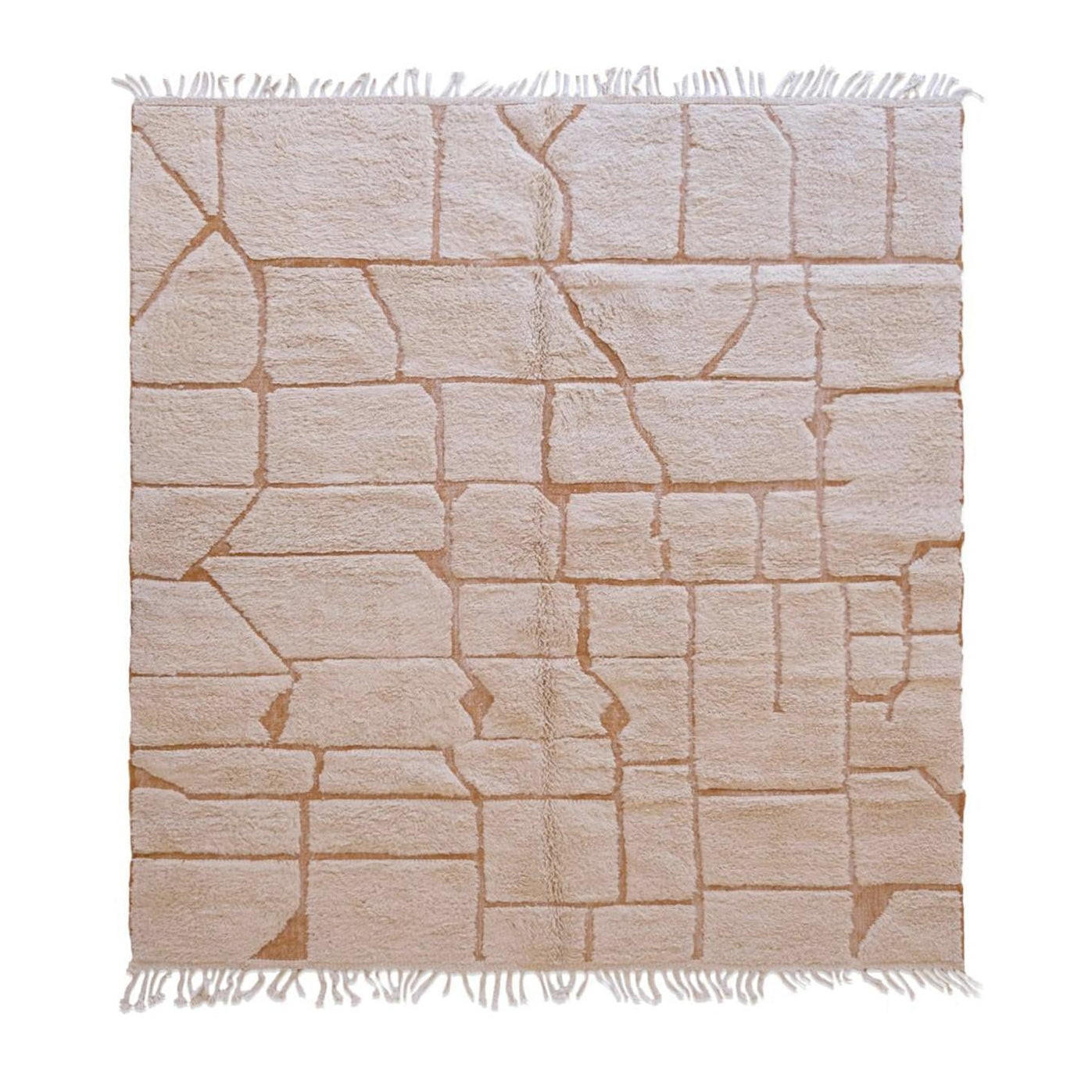 BERBERTEPPICH modern mit Reliefeffekt aus reiner Wolle 80x 240 cm - Braun, Naturmaterialien (80/240cm) - AFK Living