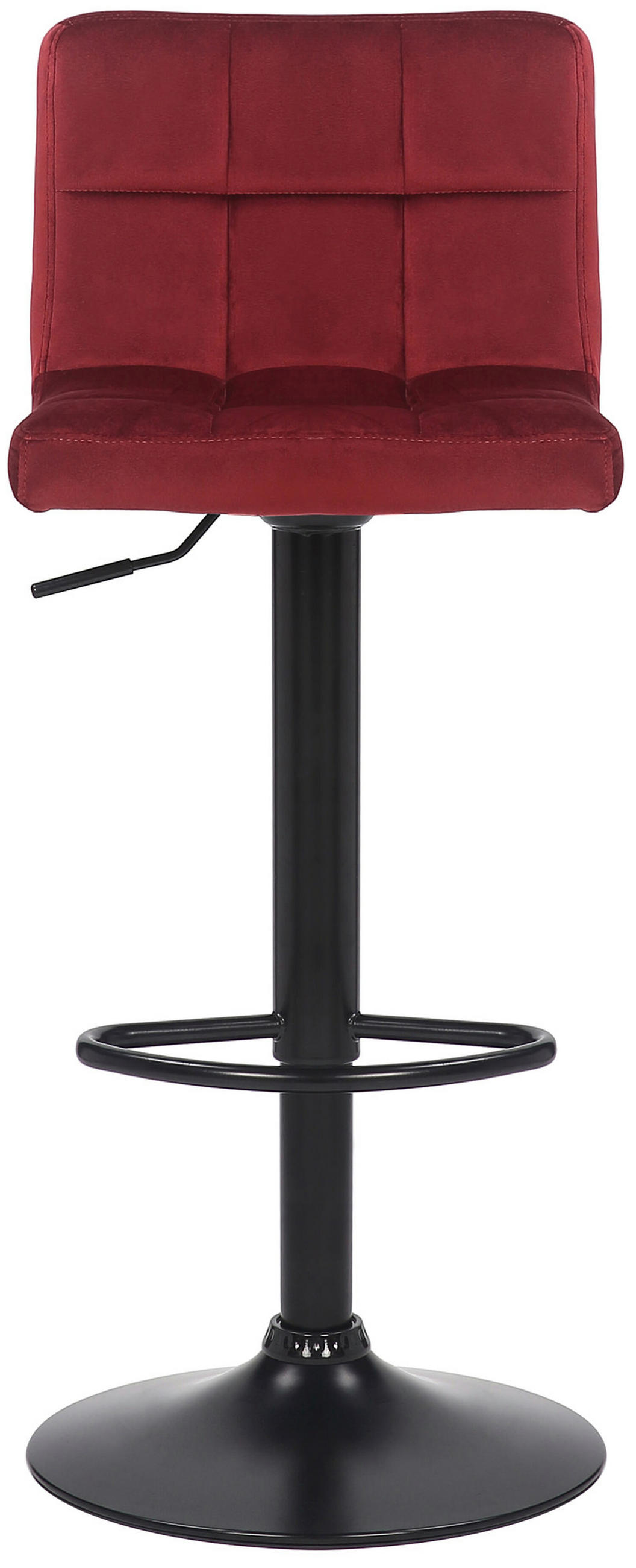 BARHOCKER Fani, Gestell schwarz, Samt Rot - Rot/Schwarz, Textil/Metall (40/85/40cm) - TPFLiving