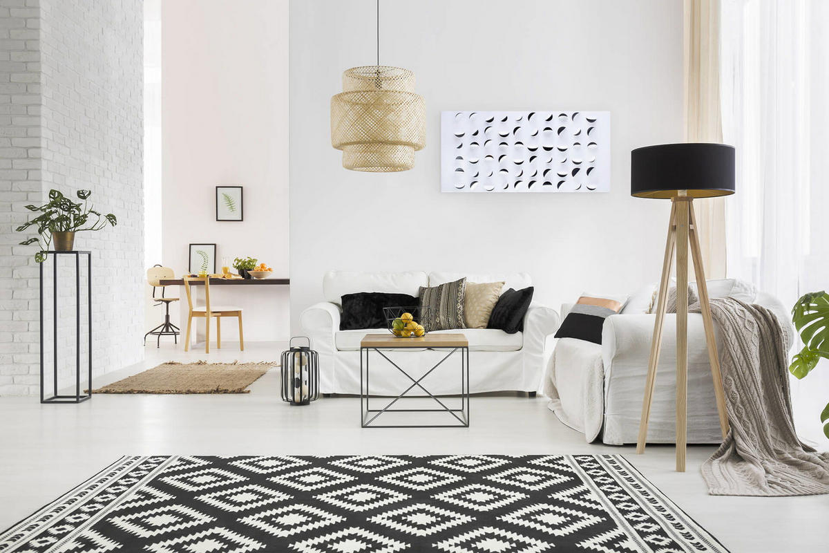 WANDDEKO Schwarz-Weiß 118/57 cm - Schwarz/Weiß, Metall (7.21/57/5cm) - KUNSTLOFT